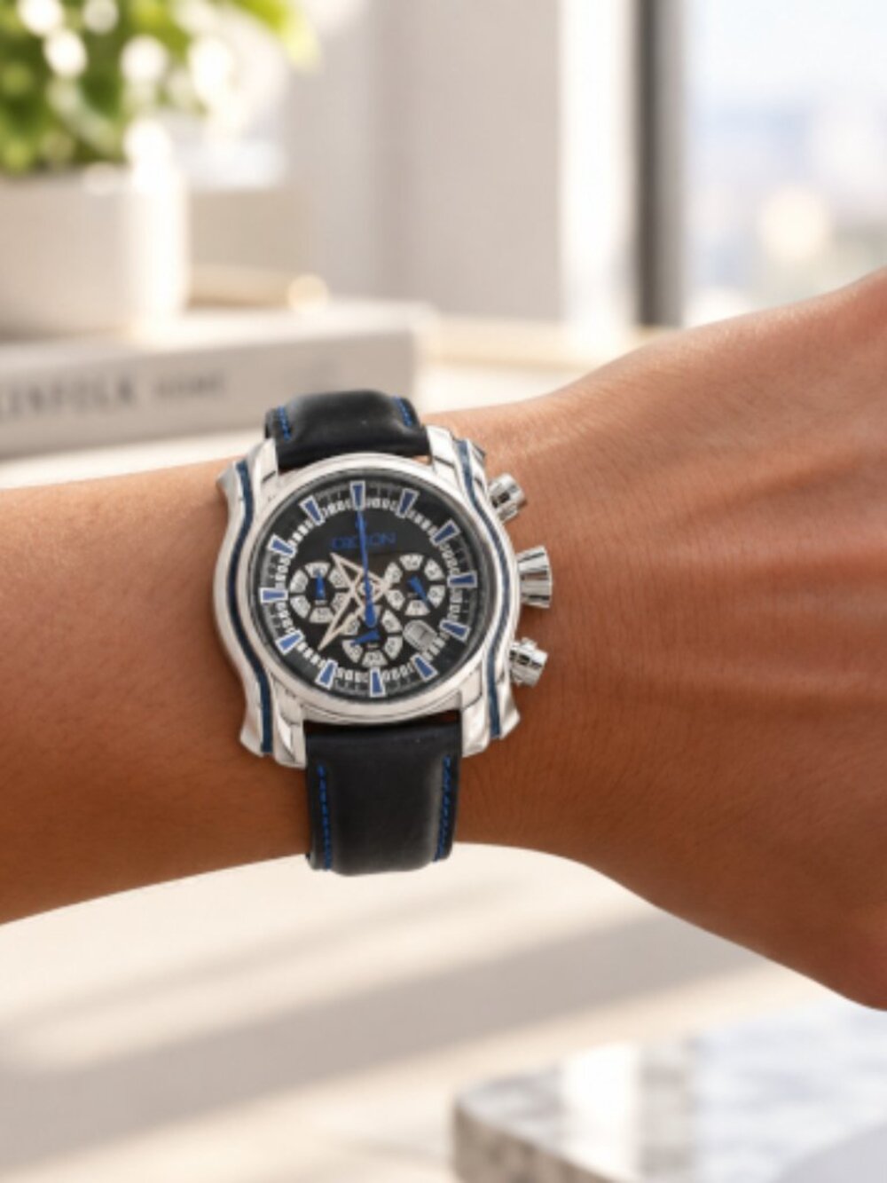 Croton CC311219SSBL Chronomaster Watch Blue & Black Dial